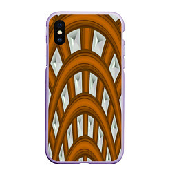 Чехол iPhone XS Max матовый Деревянные своды, цвет: 3D-светло-сиреневый