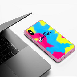 Чехол iPhone XS Max матовый I Am Kenough Tie-Dye, цвет: 3D-розовый — фото 2