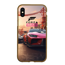 Чехол iPhone XS Max матовый Forza street racihg, цвет: 3D-коричневый