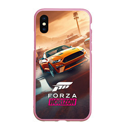 Чехол iPhone XS Max матовый Forza Horizon race, цвет: 3D-розовый