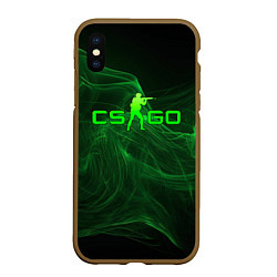 Чехол iPhone XS Max матовый CSGO green lines, цвет: 3D-коричневый