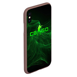 Чехол iPhone XS Max матовый CSGO green lines, цвет: 3D-коричневый — фото 2