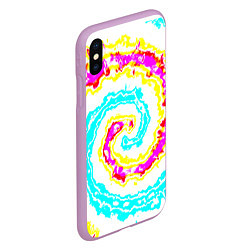 Чехол iPhone XS Max матовый Тай-дай триппи, цвет: 3D-сиреневый — фото 2