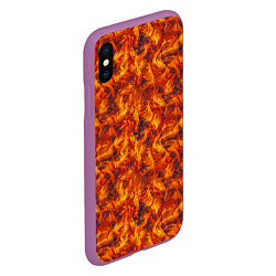 Чехол iPhone XS Max матовый Огненный узор, цвет: 3D-фиолетовый — фото 2