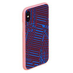 Чехол iPhone XS Max матовый Паутина синийкрасный, цвет: 3D-баблгам — фото 2