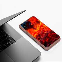 Чехол iPhone XS Max матовый Магма, цвет: 3D-коричневый — фото 2