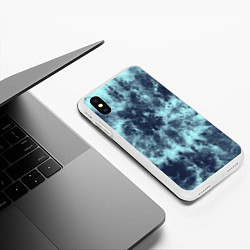 Чехол iPhone XS Max матовый Tie-Dye дизайн, цвет: 3D-белый — фото 2