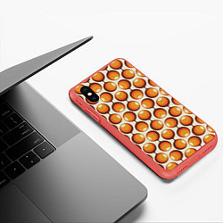 Чехол iPhone XS Max матовый Ретро паттерн, цвет: 3D-красный — фото 2