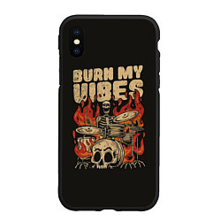 Чехол iPhone XS Max матовый Burn my vibes, цвет: 3D-черный