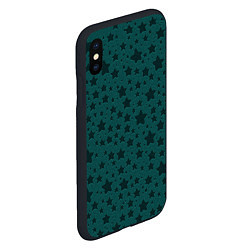 Чехол iPhone XS Max матовый Звёзды чёрно-зелёный, цвет: 3D-черный — фото 2