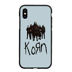 Чехол iPhone XS Max матовый Korn band, цвет: 3D-черный