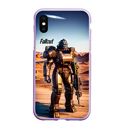 Чехол iPhone XS Max матовый Robot Fallout, цвет: 3D-сиреневый