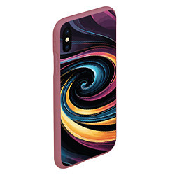 Чехол iPhone XS Max матовый Gradient vortex, цвет: 3D-малиновый — фото 2