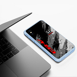 Чехол iPhone XS Max матовый Honda cr-v - Монохром, цвет: 3D-голубой — фото 2