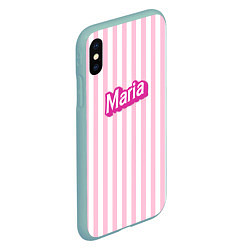 Чехол iPhone XS Max матовый Имя Мария в стиле Барби: розовая полоска, цвет: 3D-мятный — фото 2
