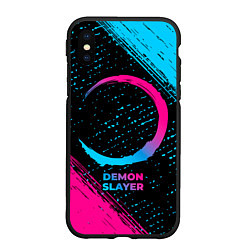 Чехол iPhone XS Max матовый Demon Slayer - neon gradient, цвет: 3D-черный