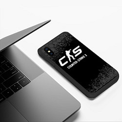 Чехол iPhone XS Max матовый Counter-Strike 2 glitch на темном фоне, цвет: 3D-черный — фото 2