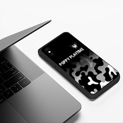 Чехол iPhone XS Max матовый Poppy Playtime glitch на темном фоне: символ сверх, цвет: 3D-черный — фото 2