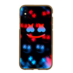 Чехол iPhone XS Max матовый Marshmello skibidi dob dob, цвет: 3D-коричневый