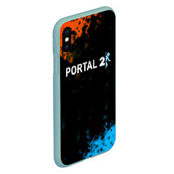 Чехол iPhone XS Max матовый Portal game, цвет: 3D-мятный — фото 2