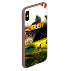 Чехол iPhone XS Max матовый Rust poster game, цвет: 3D-коричневый — фото 2