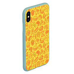 Чехол iPhone XS Max матовый Фастфуд - жёлтый, цвет: 3D-мятный — фото 2