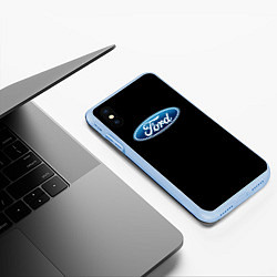 Чехол iPhone XS Max матовый Ford sport auto, цвет: 3D-голубой — фото 2