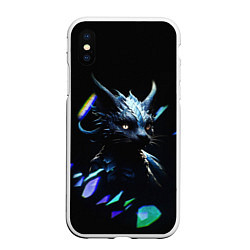 Чехол iPhone XS Max матовый Кот дракон, цвет: 3D-белый