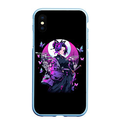 Чехол iPhone XS Max матовый Шинобу - Клинок демонов, цвет: 3D-голубой