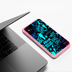 Чехол iPhone XS Max матовый Billie Eilish neon pattern, цвет: 3D-баблгам — фото 2