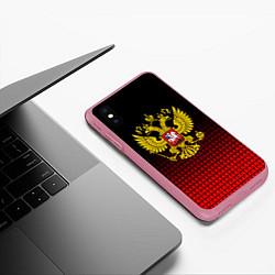 Чехол iPhone XS Max матовый Русский мир, цвет: 3D-малиновый — фото 2