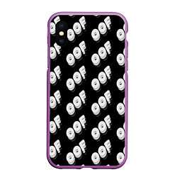 Чехол iPhone XS Max матовый Off выключение, цвет: 3D-фиолетовый