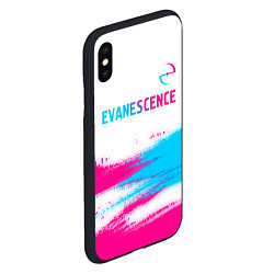 Чехол iPhone XS Max матовый Evanescence neon gradient style: символ сверху, цвет: 3D-черный — фото 2