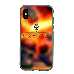 Чехол iPhone XS Max матовый Skyrim rpg game, цвет: 3D-темно-зеленый