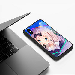 Чехол iPhone XS Max матовый Kaguya-sama wa Kokurasetai Чика Фудживара, цвет: 3D-черный — фото 2