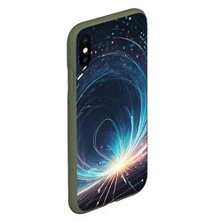 Чехол iPhone XS Max матовый Космический абстрактный узор - нейросеть, цвет: 3D-темно-зеленый — фото 2