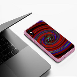 Чехол iPhone XS Max матовый Завихрения новый вариант, цвет: 3D-розовый — фото 2