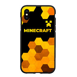 Чехол iPhone XS Max матовый Minecraft - gold gradient: символ сверху