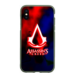 Чехол iPhone XS Max матовый Assassins Creed fire, цвет: 3D-темно-зеленый