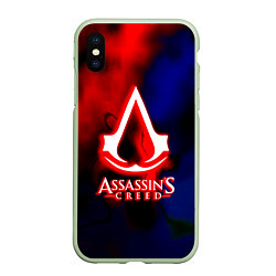 Чехол iPhone XS Max матовый Assassins Creed fire, цвет: 3D-салатовый