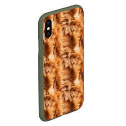 Чехол iPhone XS Max матовый Меховой паттерн, цвет: 3D-темно-зеленый — фото 2