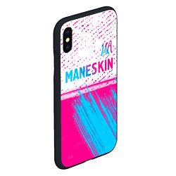 Чехол iPhone XS Max матовый Maneskin neon gradient style: символ сверху, цвет: 3D-черный — фото 2