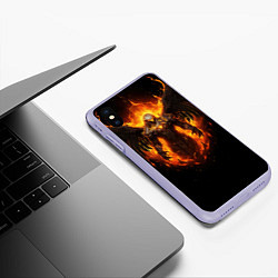 Чехол iPhone XS Max матовый Пламенный Бог Тот, цвет: 3D-светло-сиреневый — фото 2