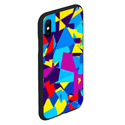 Чехол iPhone XS Max матовый Полигональная композиция - поп-арт - нейросеть, цвет: 3D-черный — фото 2