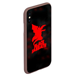 Чехол iPhone XS Max матовый Black Sabbath краски метал, цвет: 3D-коричневый — фото 2