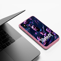 Чехол iPhone XS Max матовый Slipknot: guitar, цвет: 3D-малиновый — фото 2