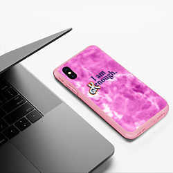 Чехол iPhone XS Max матовый I am kenough - розовый тай-дай, цвет: 3D-баблгам — фото 2