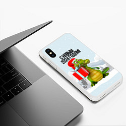 Чехол iPhone XS Max матовый С новым 2024 годом, цвет: 3D-белый — фото 2