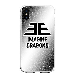 Чехол iPhone XS Max матовый Imagine Dragons glitch на светлом фоне, цвет: 3D-белый