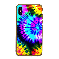 Чехол iPhone XS Max матовый Abstraction colorful composition, цвет: 3D-коричневый